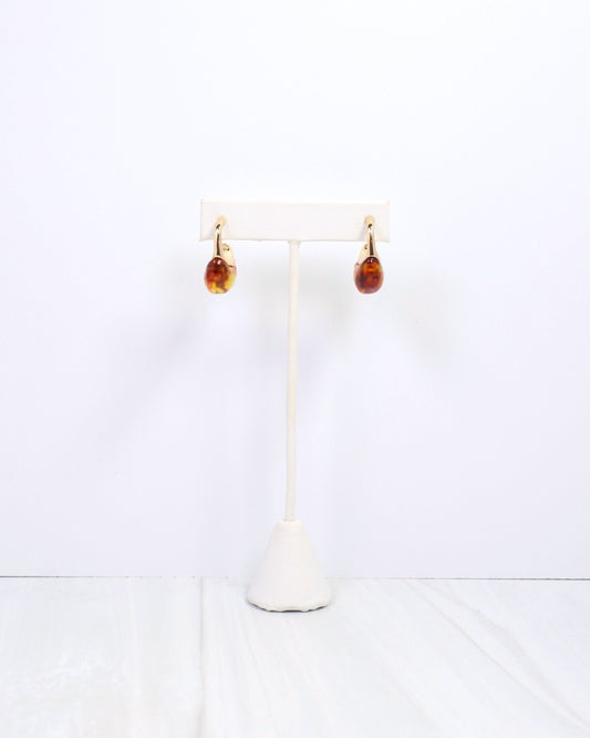 Colac Embellished Hoop Earring Tortoise