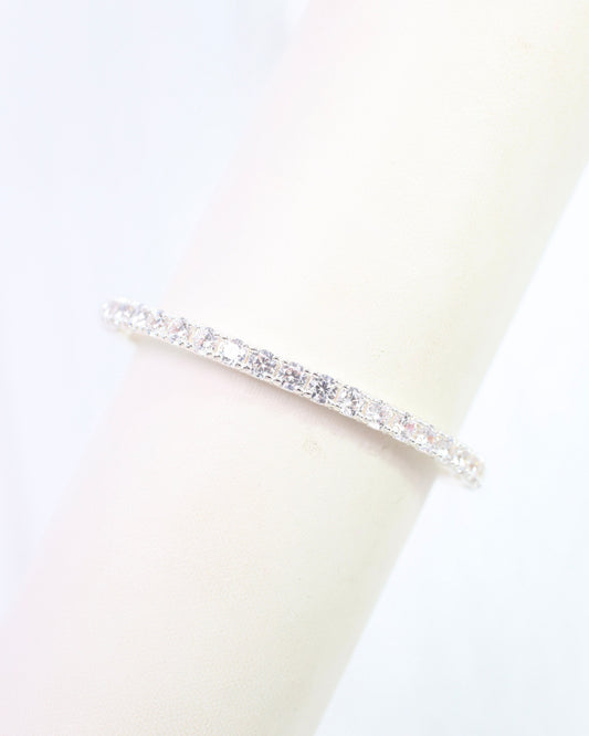 Jordie CZ Bangle Bracelet WR Silver