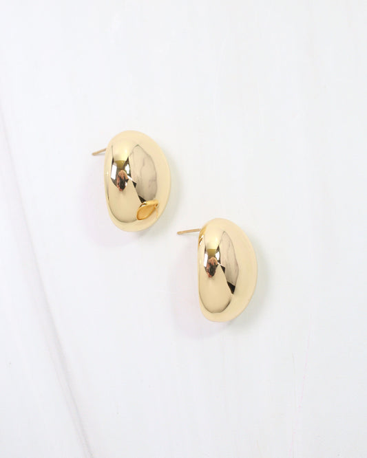 Pascagoula Oval Stud Earring Gold