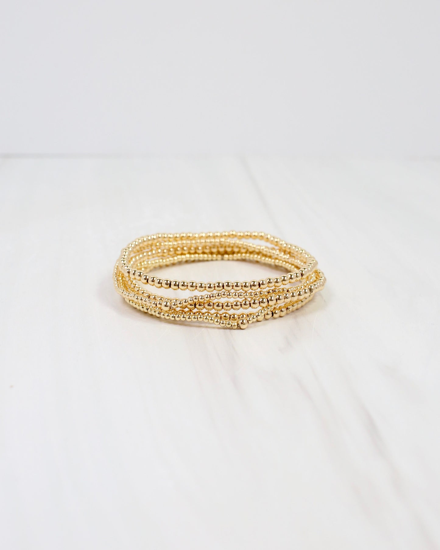 Alva Beaded Bracelet Set Gold