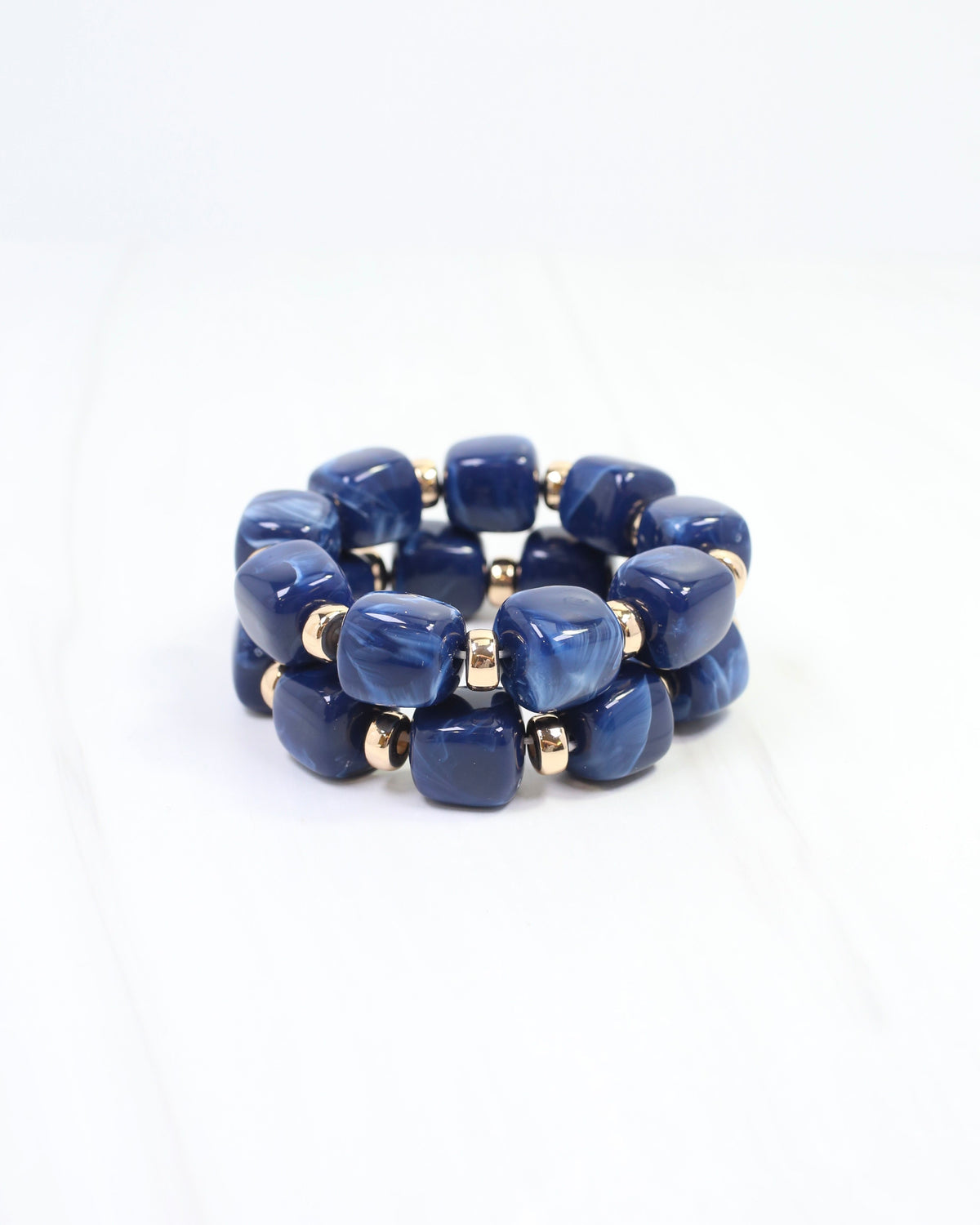 Raquel Beaded Bracelet Set Navy