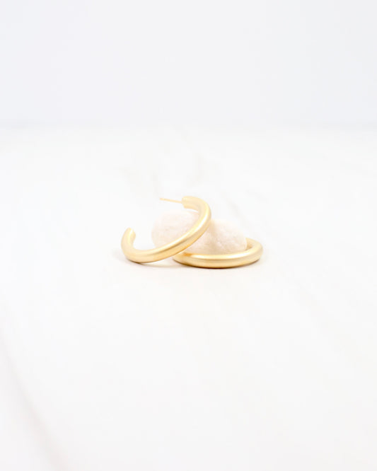 Castlebar Hoop Earring Matte Gold
