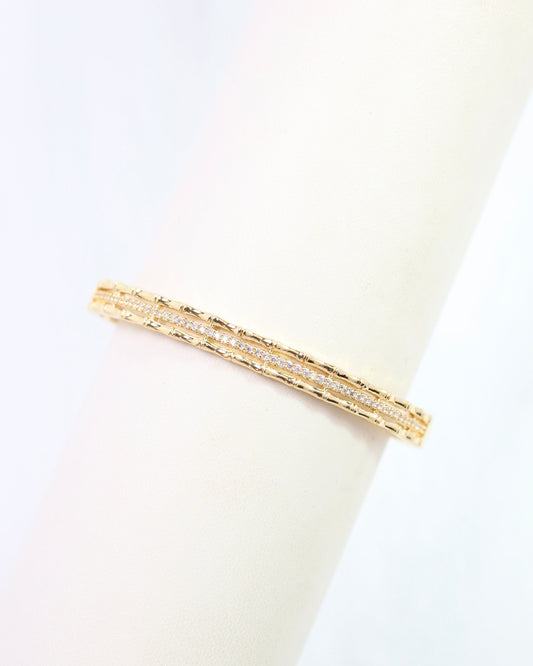 Willa CZ Lined Bangle Bracelet WR Gold