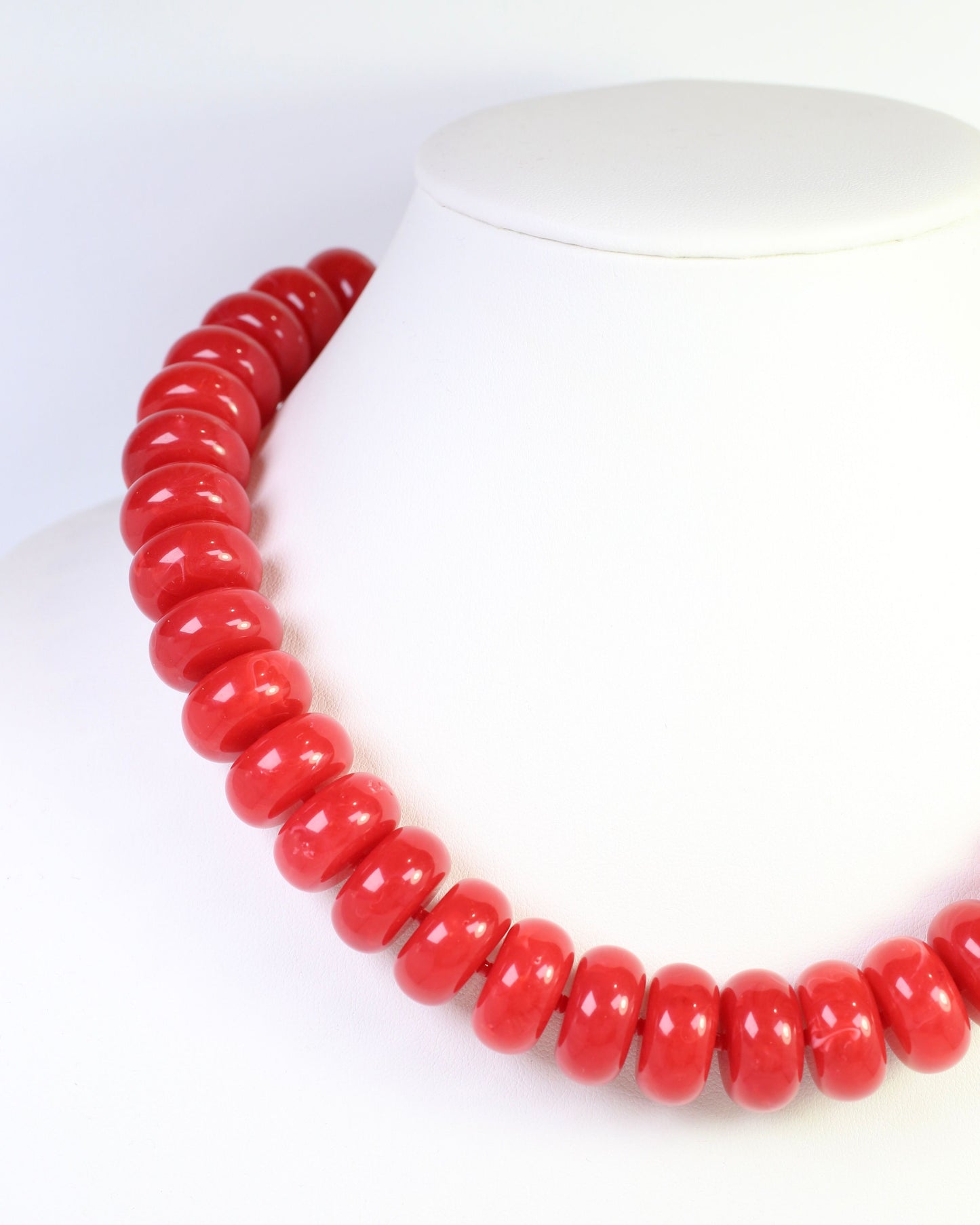 Pipestone Marble Beaded Necklace Red