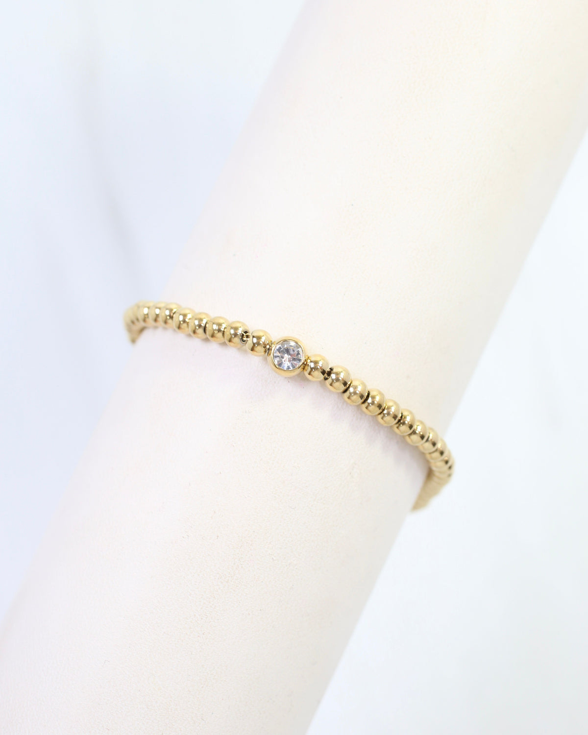 Rumi CZ Ball Bracelet WP Gold