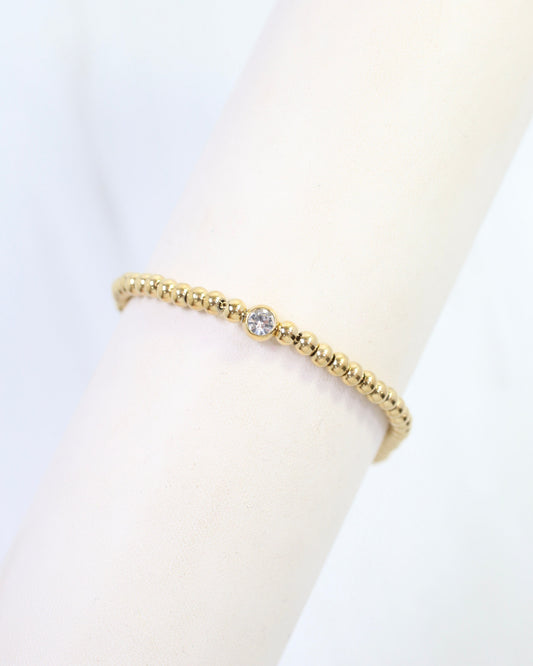 Rumi CZ Ball Bracelet WP Gold