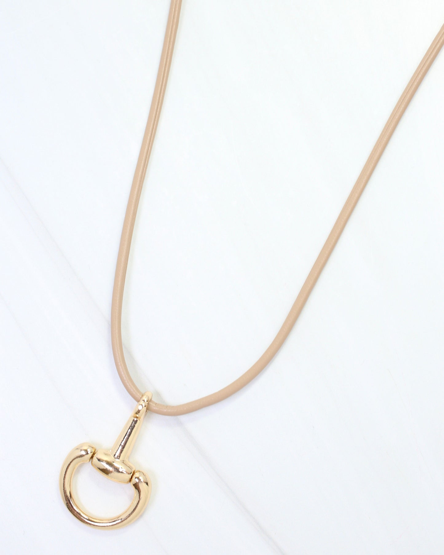 Finley Horsebit Cord Necklace Tan
