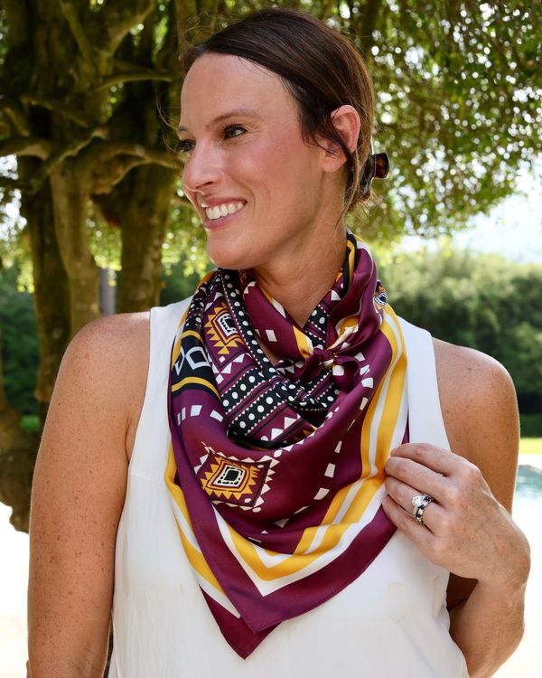 Radley Tribal Print Scarf Large Garnet Gold
