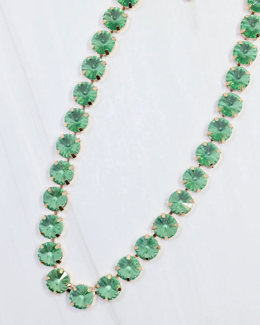 Harper Medium Rhinestone Necklace Green