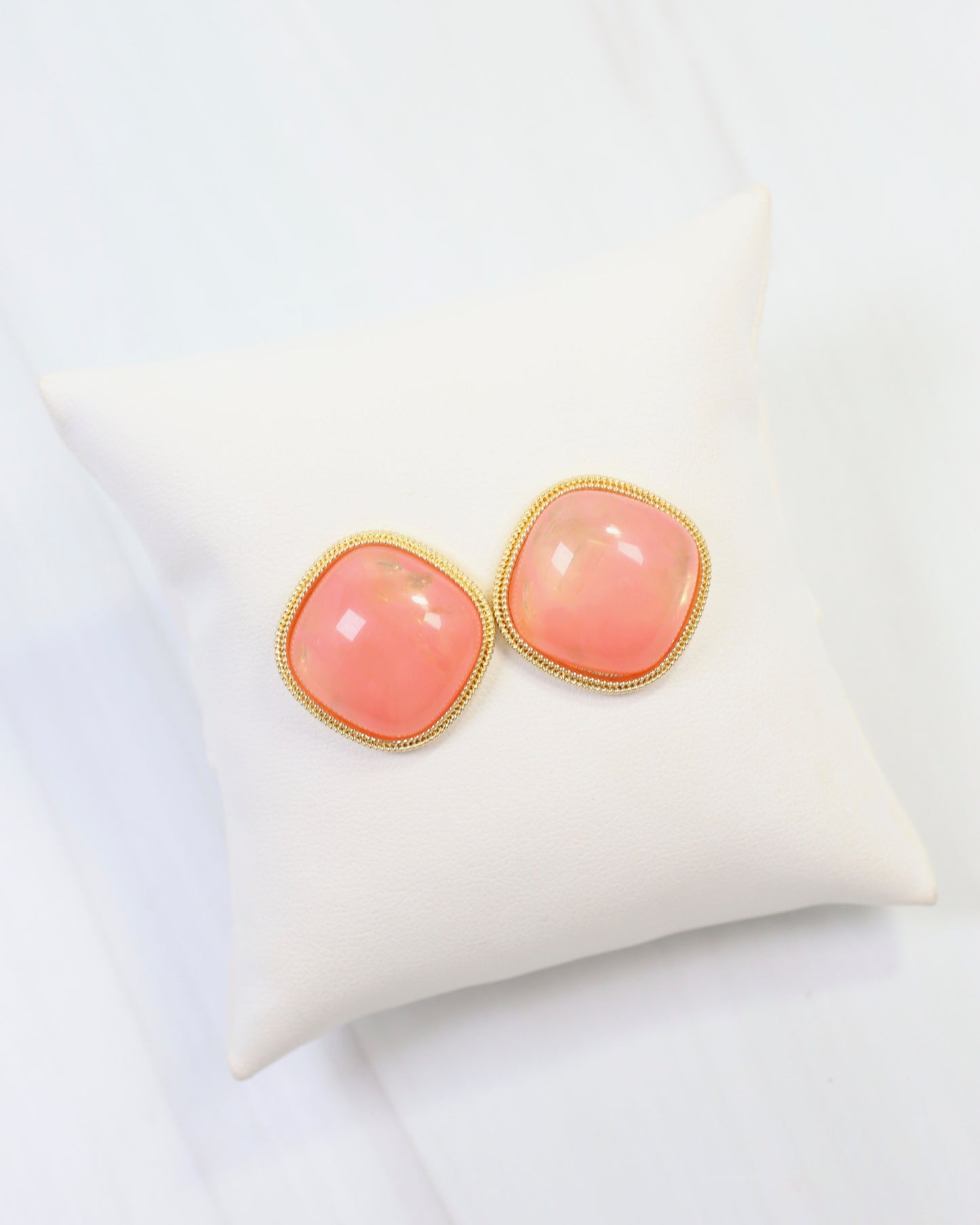Marnie Gold Lined Post Earring Pink