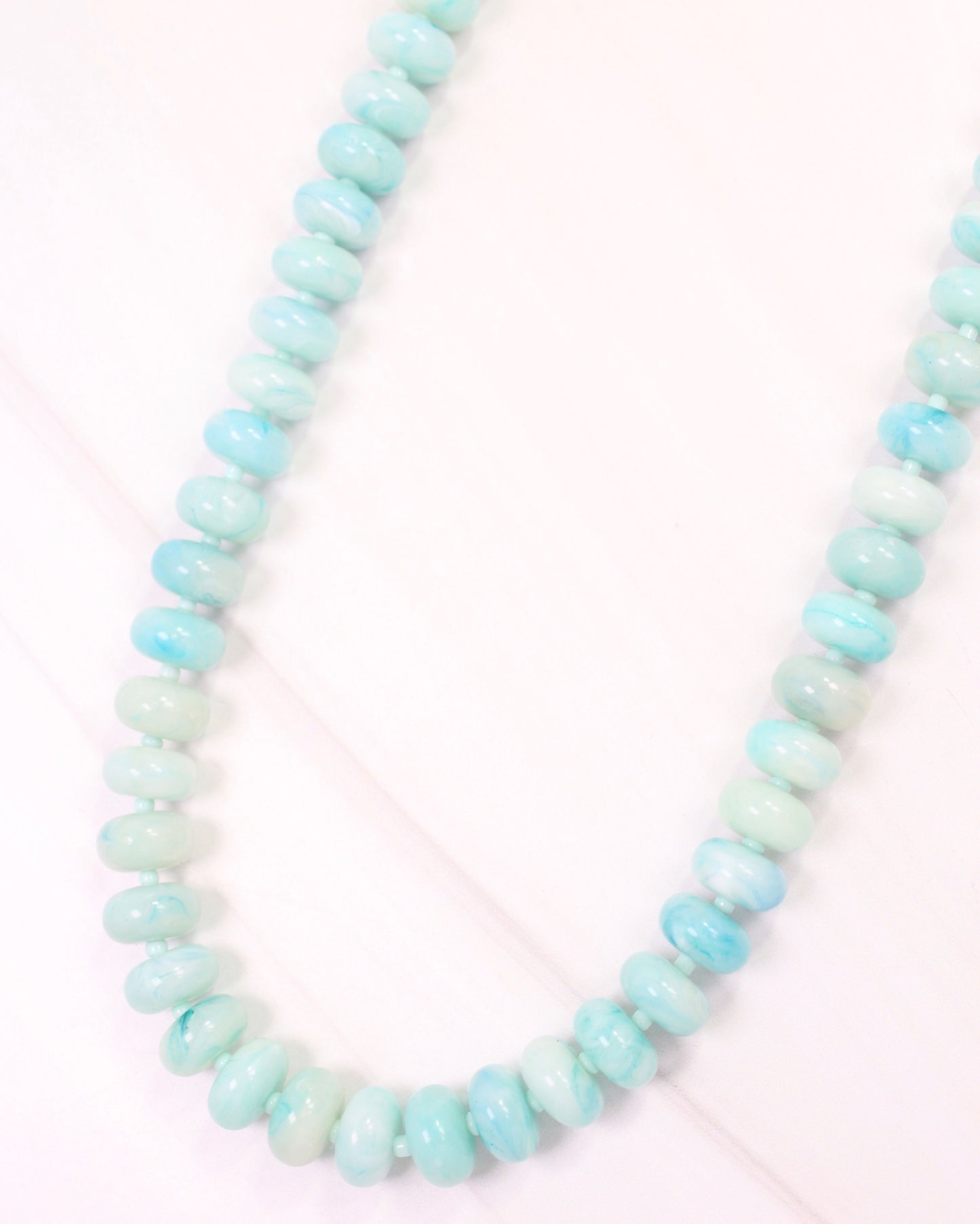 Reno Marble Beaded Necklace Mint