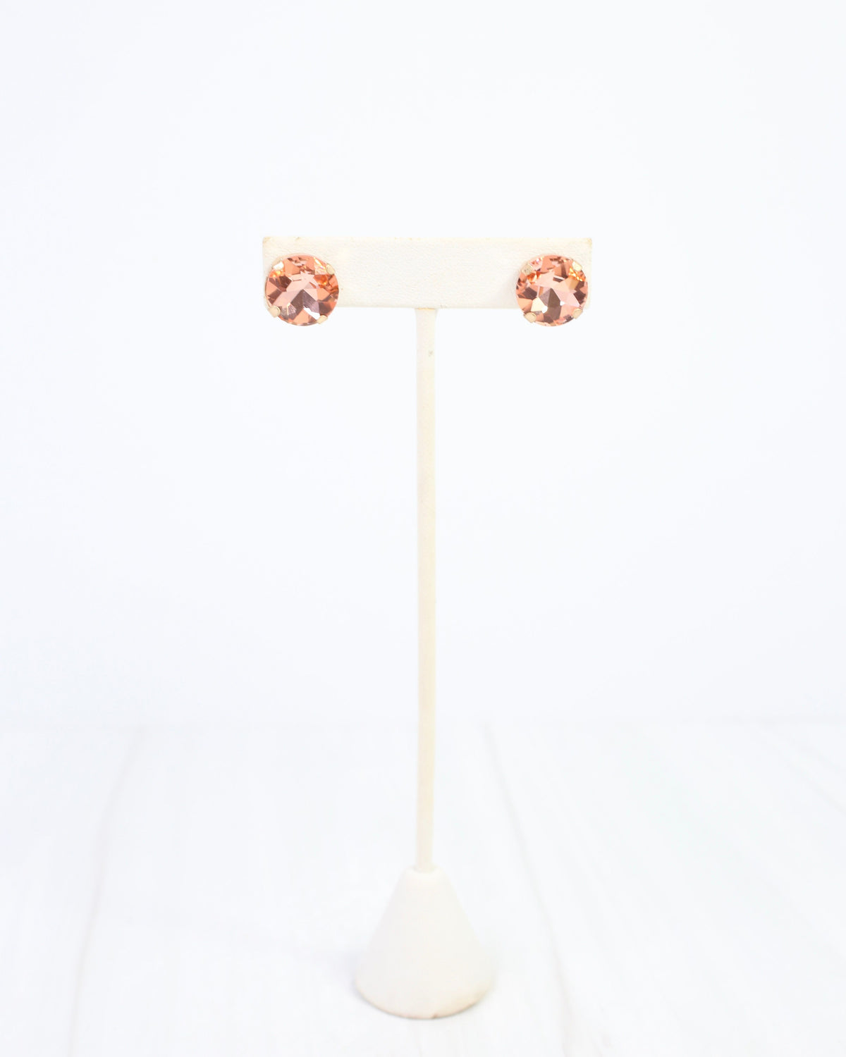 Andi Large Rhinestone Stud Earring Peach