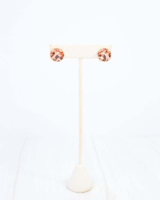 Andi Large Rhinestone Stud Earring Peach