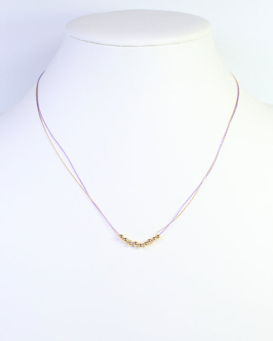 Odette Mini Cord Necklace Purple