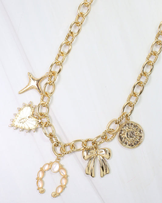 Denver Western Charm Necklace Gold