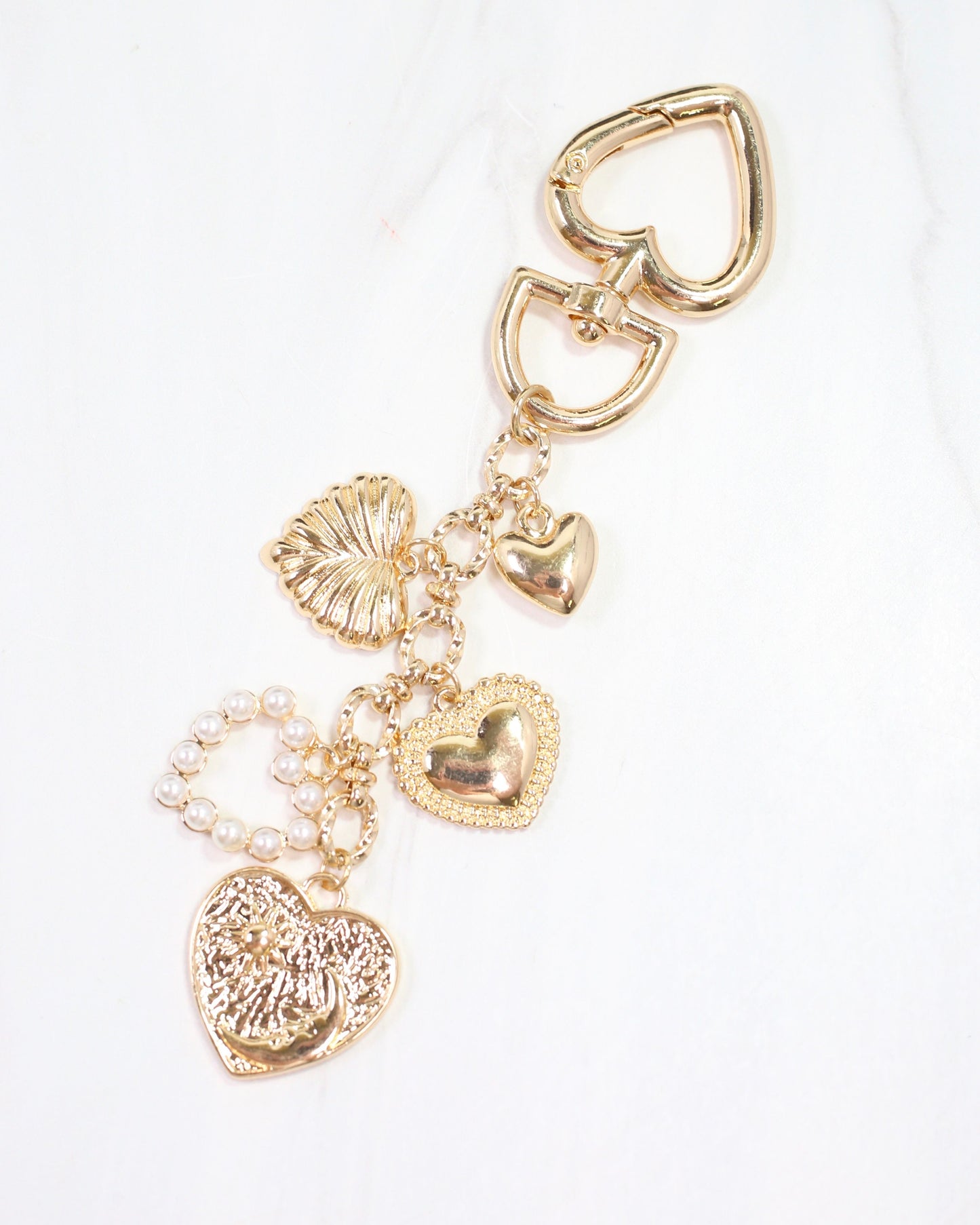 Queen of Hearts Bag Charm Gold