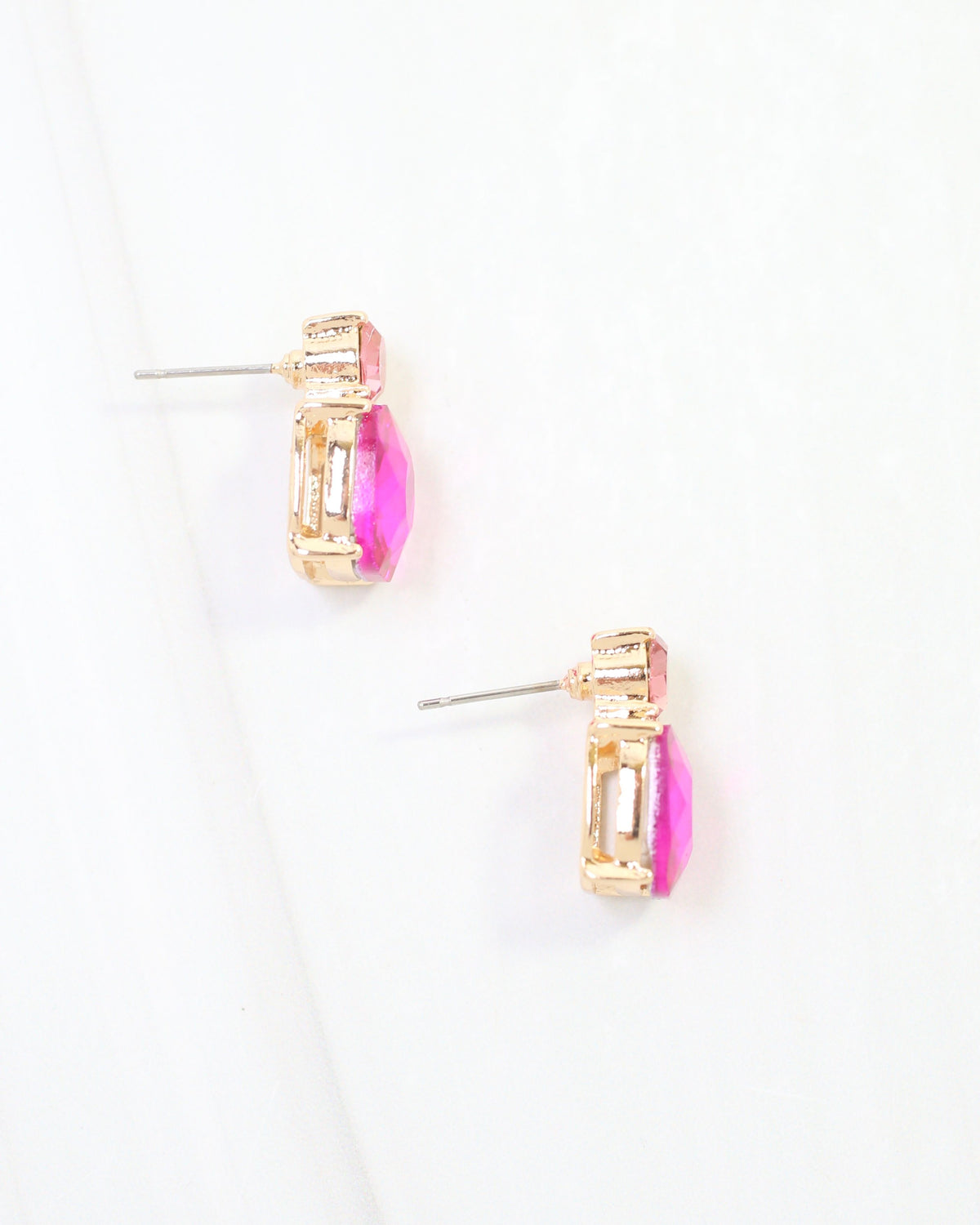 Roxanne Rhinestone Post Earring Fuchsia