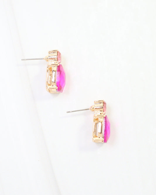 Roxanne Rhinestone Post Earring Fuchsia