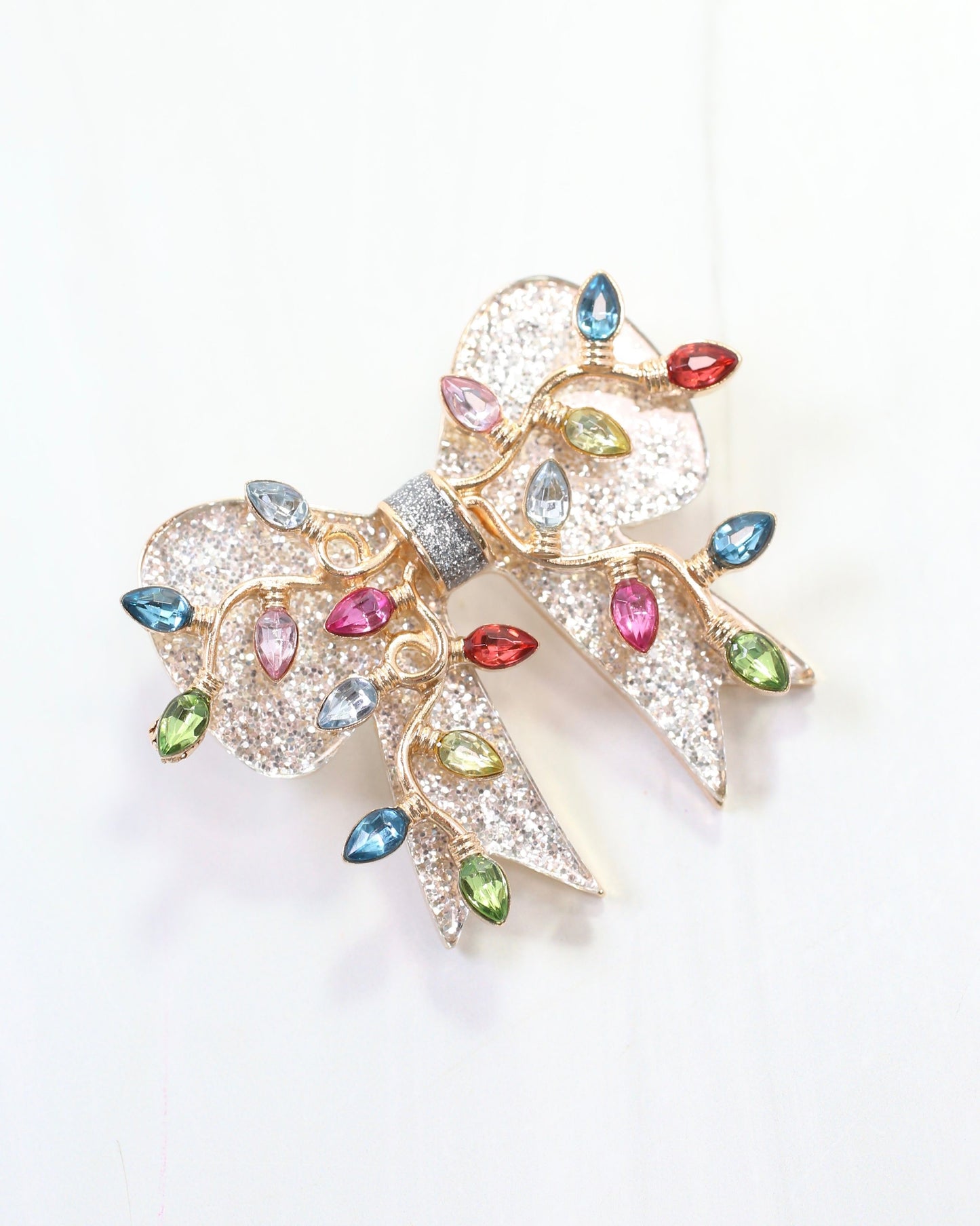 Bright and Merry Bow Brooch Silver