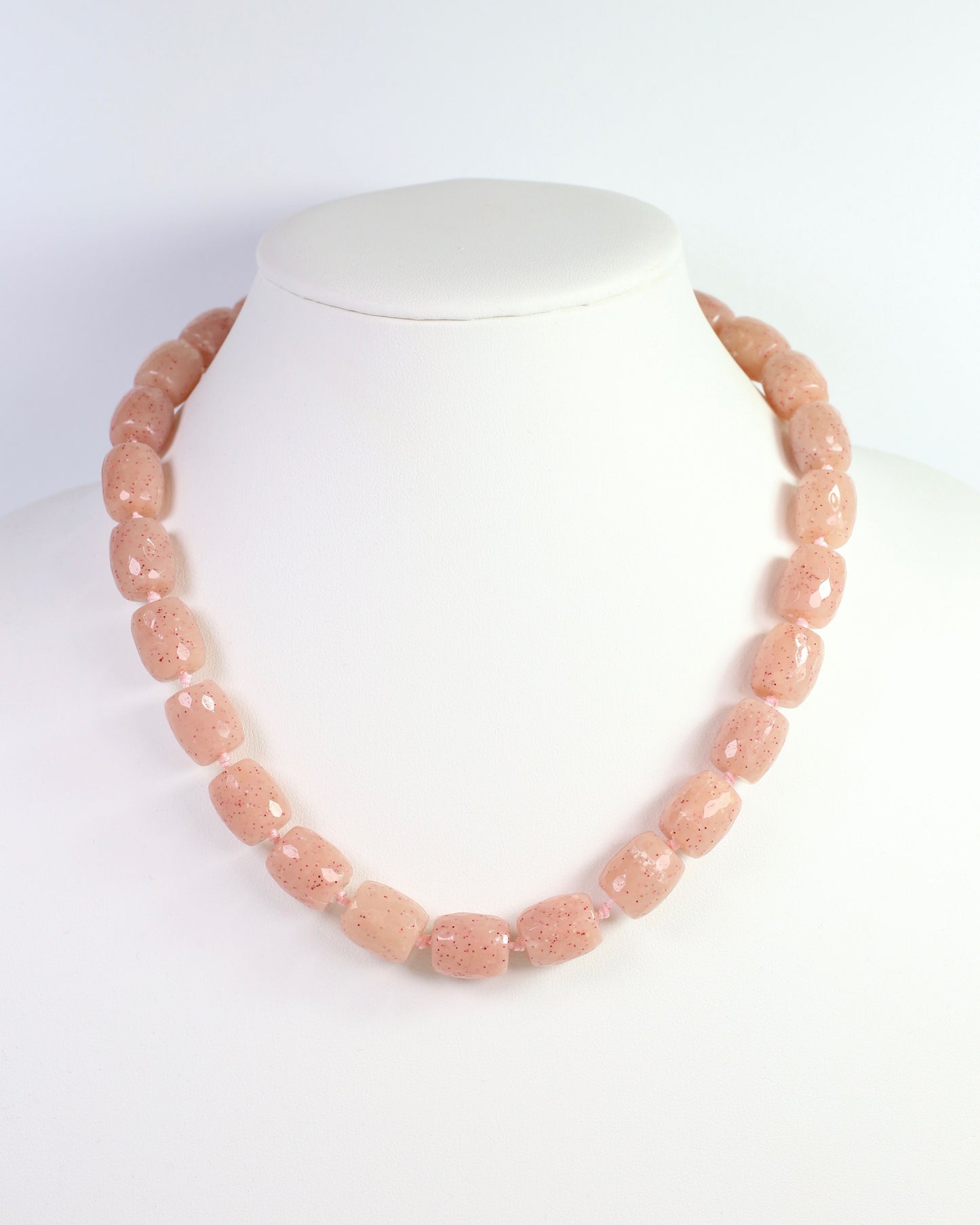 Charlestown Textured Beaded Necklace Blush