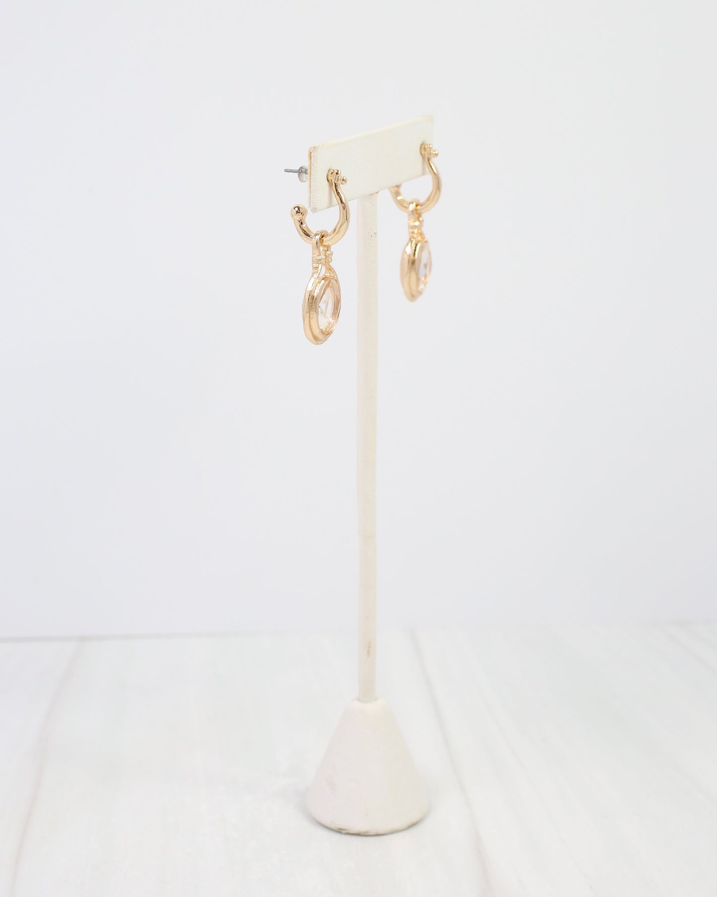 Medford Circular Drop Hoop Earring Clear