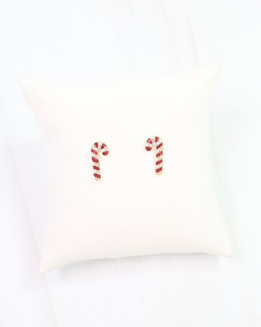 Candy Cane Dreams Stud Earring Red