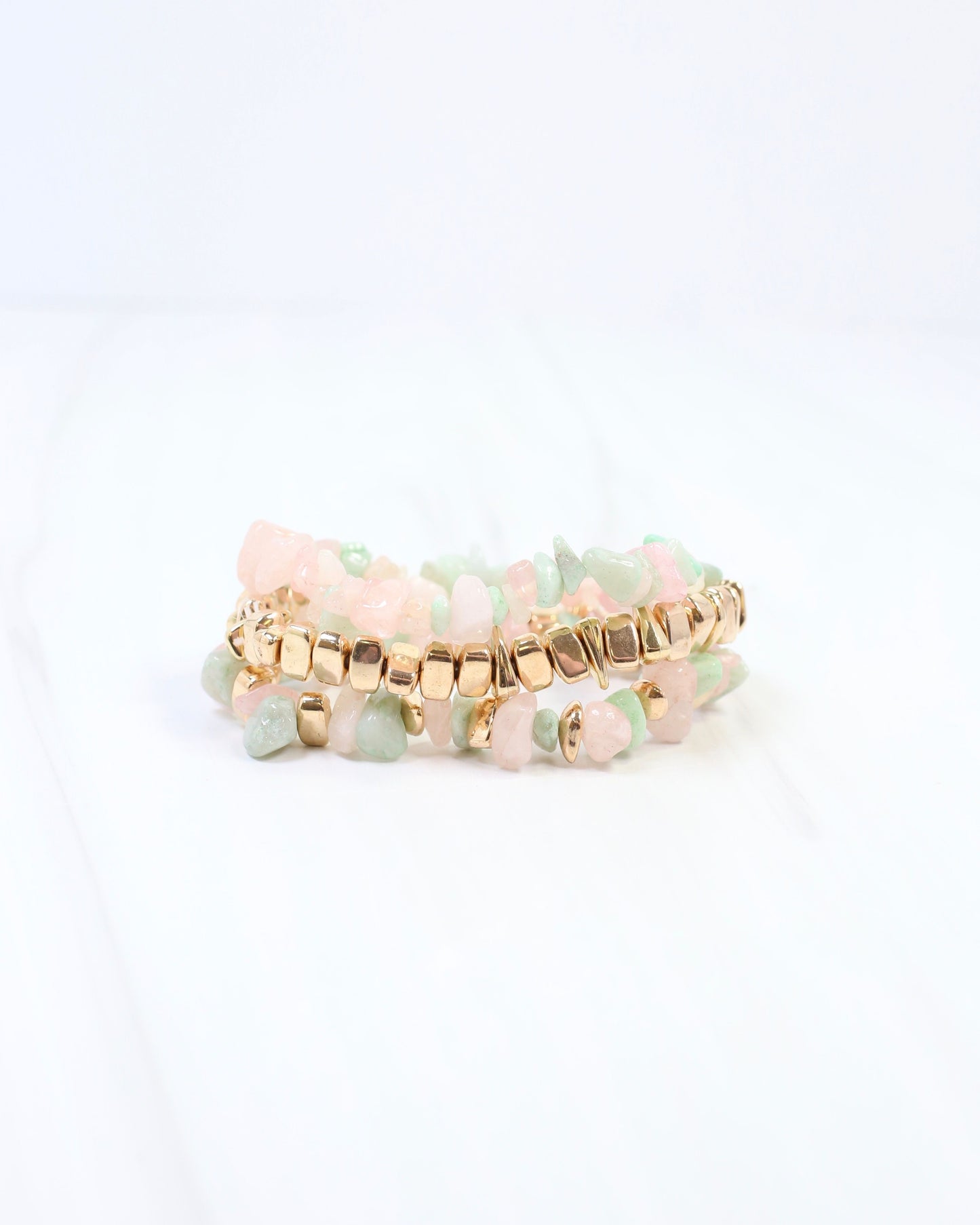 Eastpointe Beaded Stretch Bracelet Set Blush