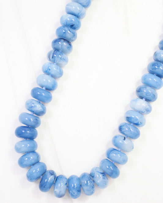 Pipestone Marble Beaded Necklace Blue