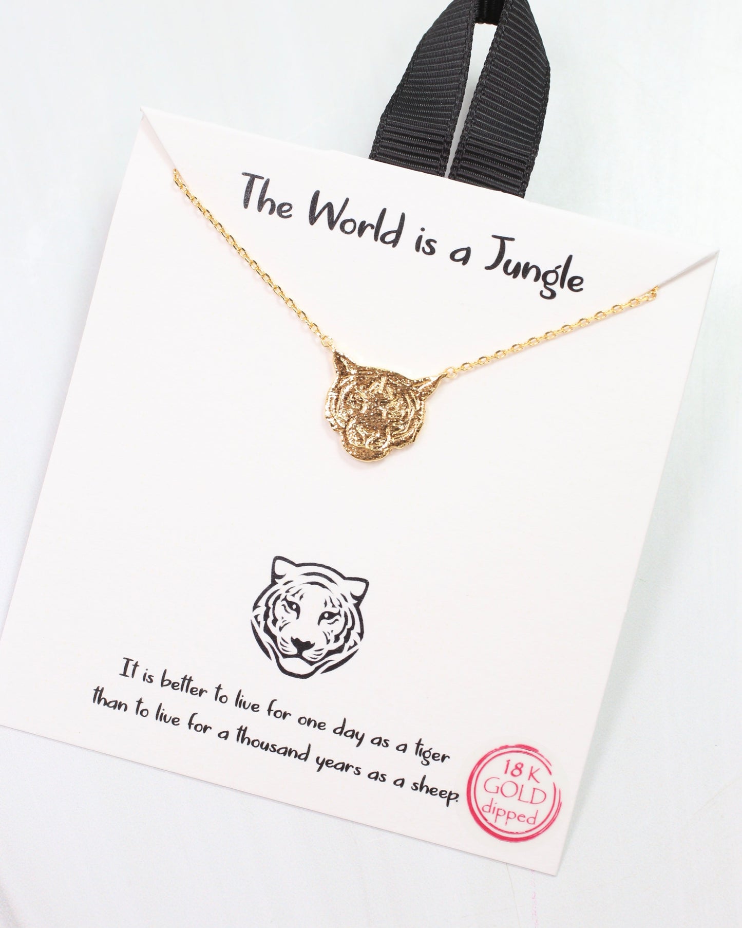 The World is a Jungle Tiger Necklace Gold