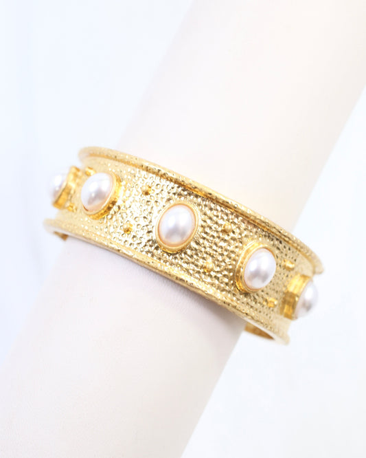 Bristos Pearl Stretch Bangle Bracelet WRVG