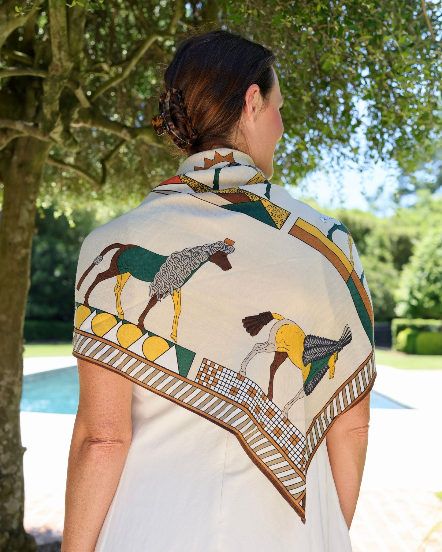 Horse Print Shawl Brown