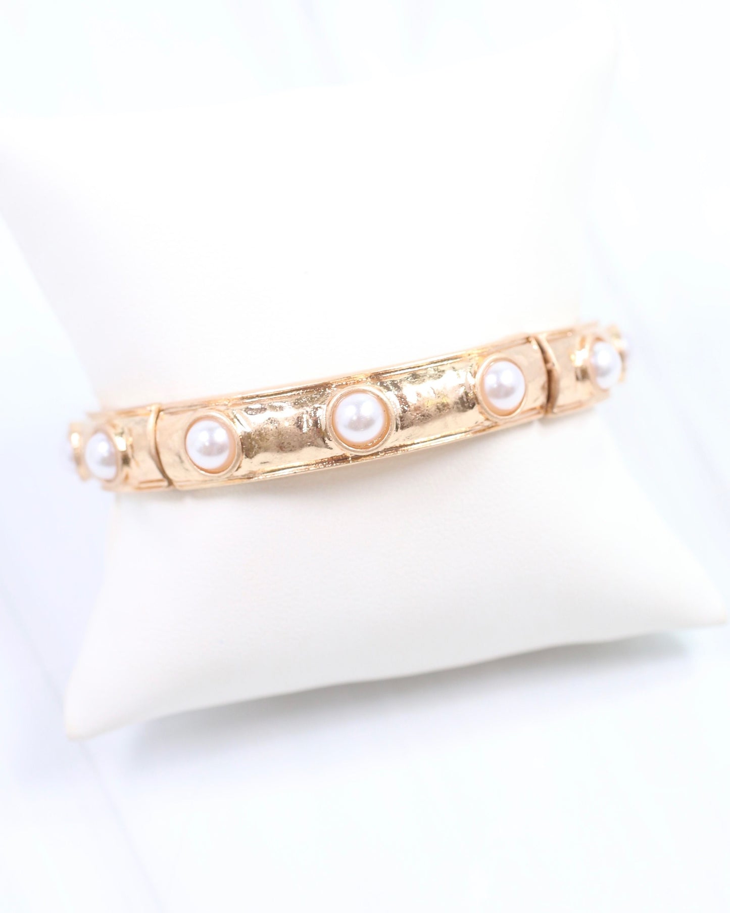McKenna Stone Stretch Bracelet Pearl
