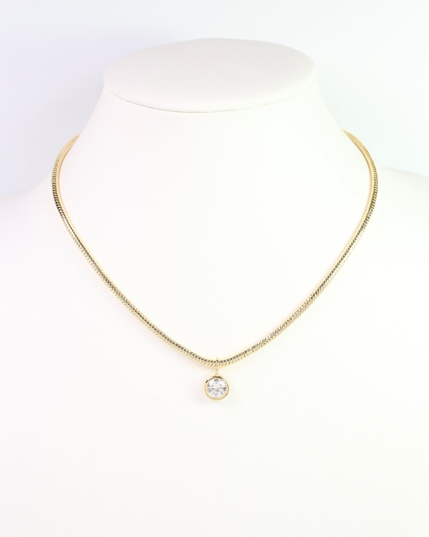 Eve CZ Snake Chain Necklace WR Gold