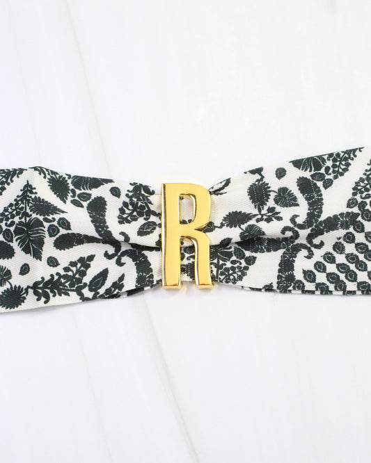 Arlett Initial Scarf Slide R Gold