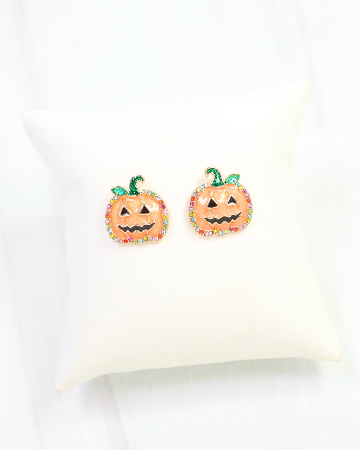 Just the Cutest Jack O Lantern Stud Earring Orange