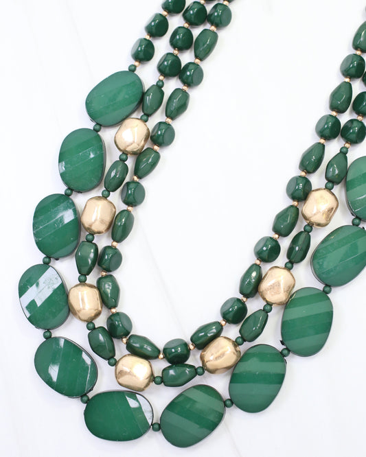 Adair Court Beaded Necklace Green