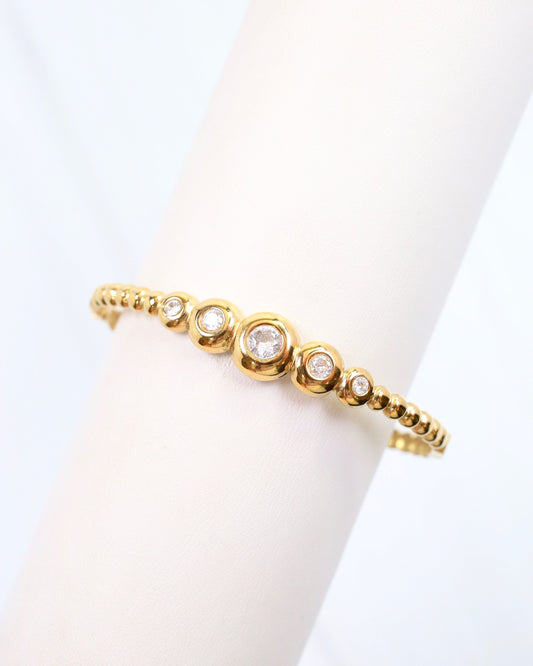 Brittany Textured Bangle WP Gold