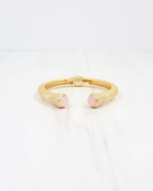 Colette Hammered Hinged Cuff Bracelet Blush