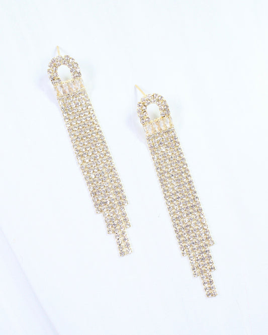 Kathrina Crystal Chandelier Post Earring Gold
