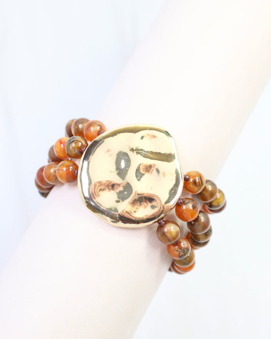 Kori Beaded Stretch Bracelet BROWN