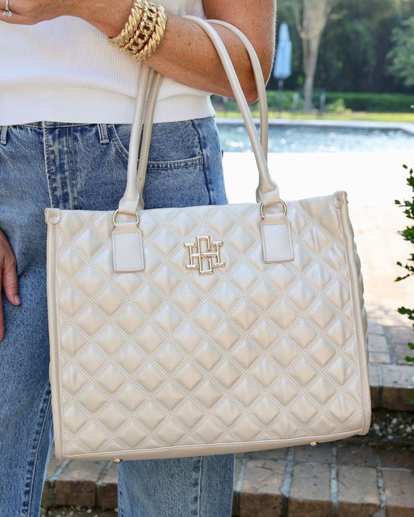 Hailey Tote Pearl Quilted DQ