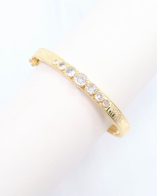 Toni Textured CZ Cuff Bracelet Gold