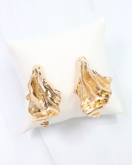 Prato Textured Drop Earring Gold