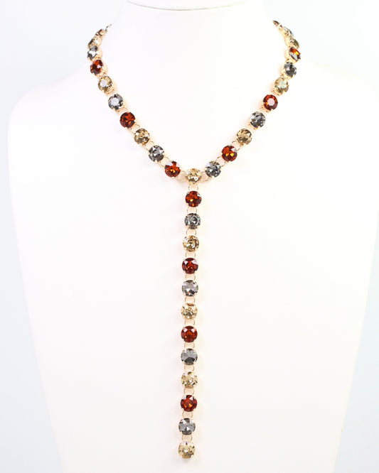 Andrea Rhinestone Y Necklace TPZ DK MUL