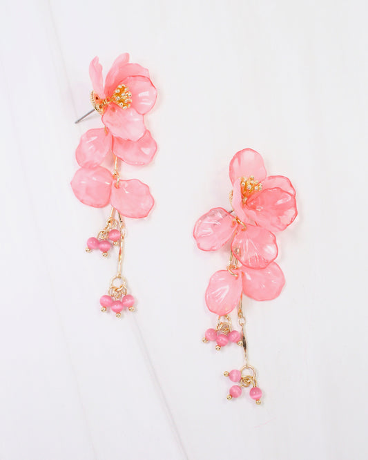 Billings Flower Dangle Earring Pink