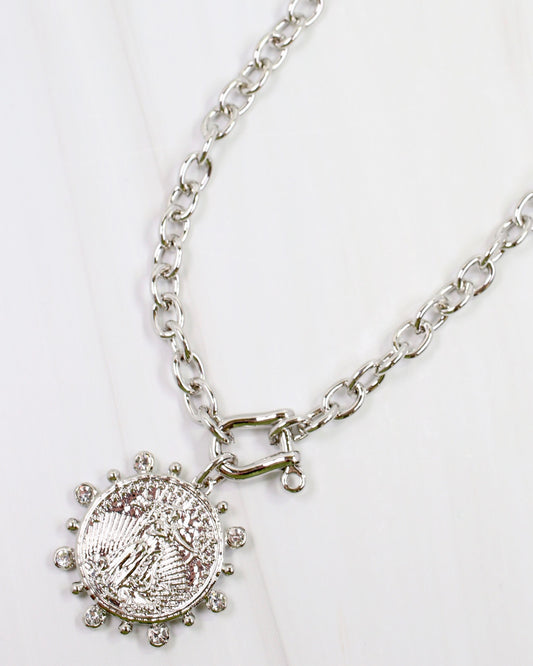 Armidale Horsebit Coin Necklace Silver