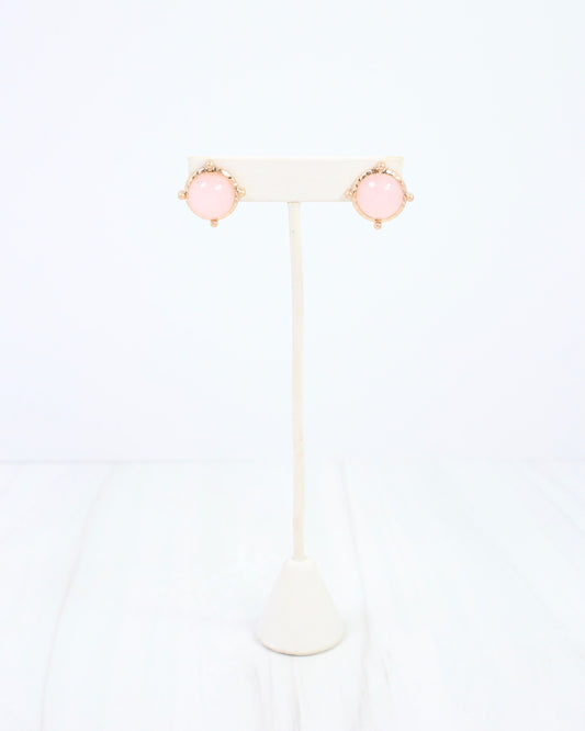 Florissant Round Post Earring Pink