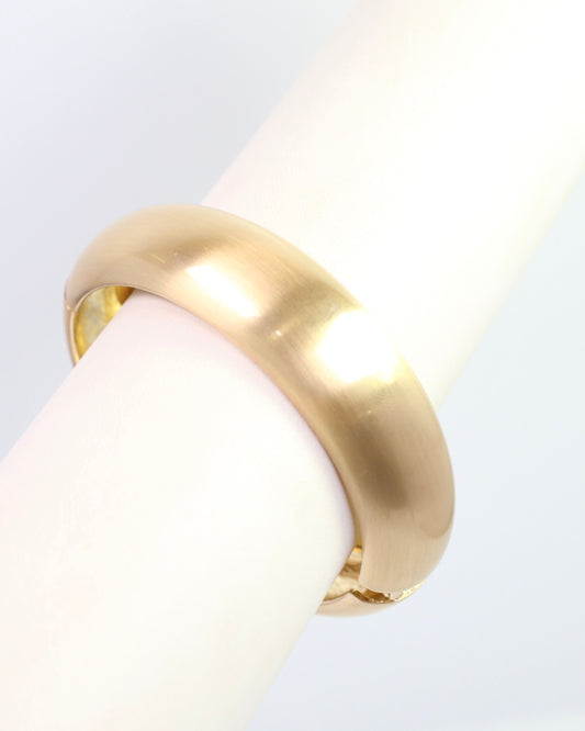 Hattie Hinged Bangle Bracelet Worn Gold