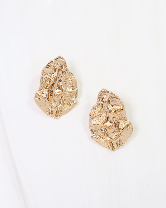 Norman Textured Post Earring Gold