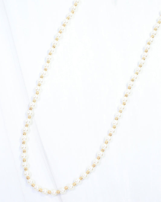 Petersen Small Pearl Beaded Necklace Gold